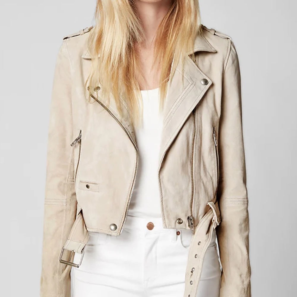 Blank NYC Beige Biker Jacket